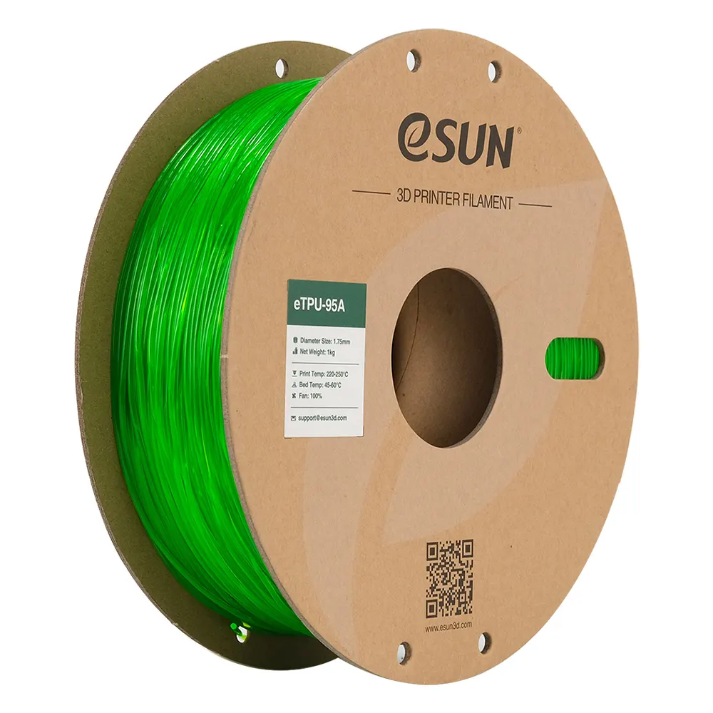 eSUN 3D eTPU 95A Transparent Green 1,0kg 1,75mm