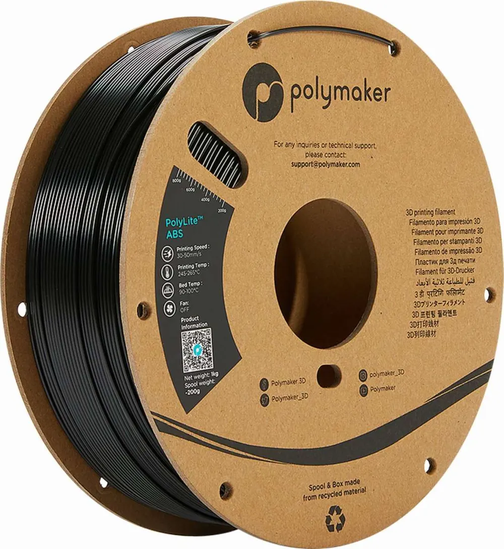 PolyMaker ABS (PolyLite) Schwarz 1,0kg 1,75mm