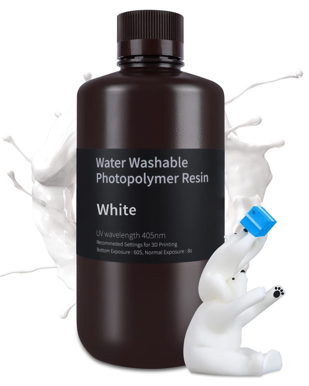 Elegoo Water-Washable Resin, White, 1 kg